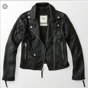 Abercrombie Vegan Black Leather Moto Jacket